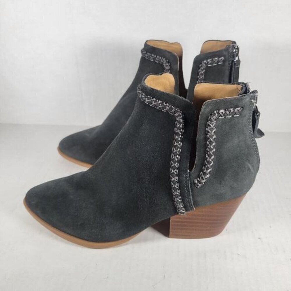 Dolce Vita Dylan Dark Grey Western Casual Feminine Suede Bootie Size 6.5 - Picture 4 of 7